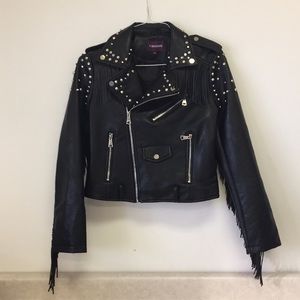 Vigoss faux leather studded Moto jacket size L